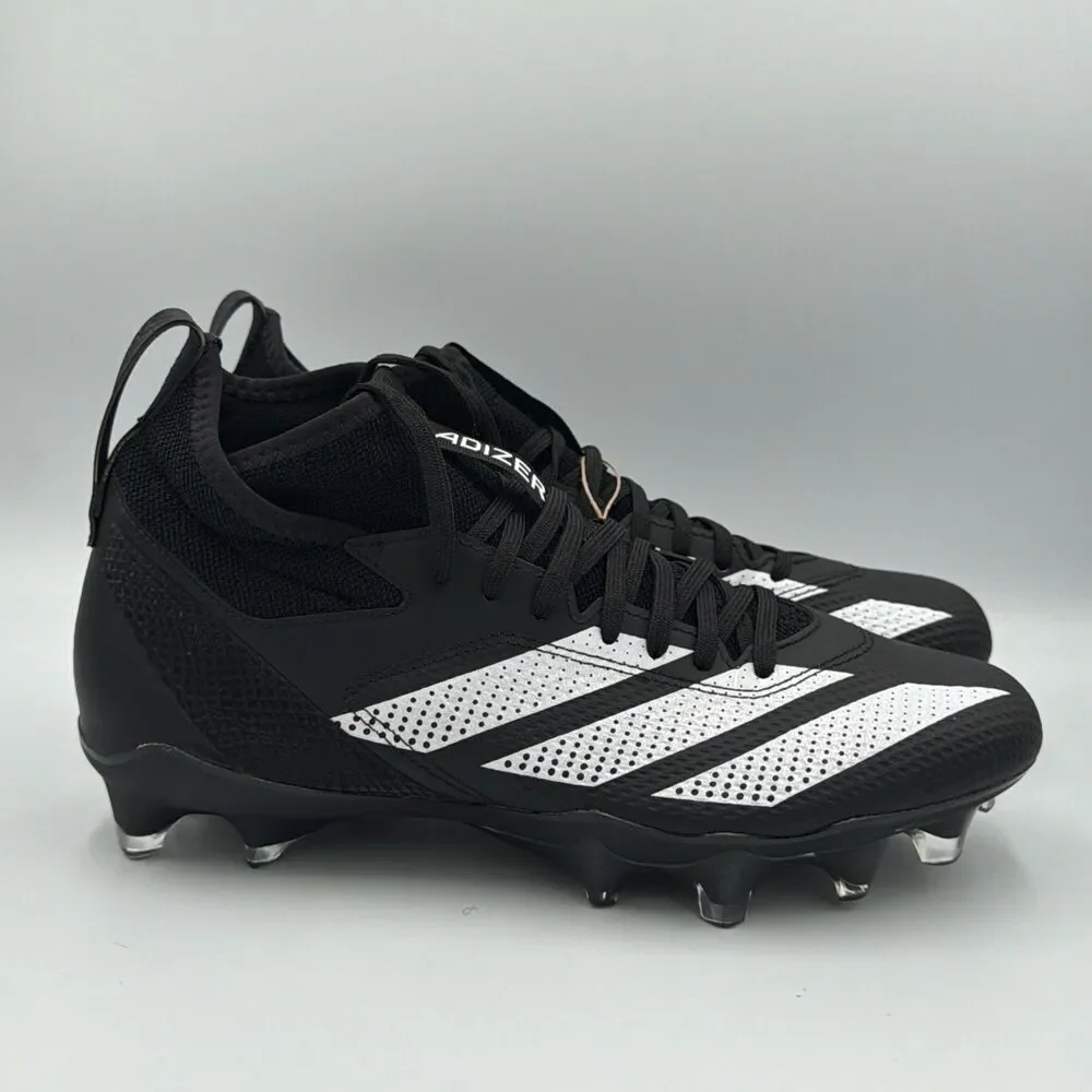 Adidas Adizero Impact Black/White Football Cleats Shoes IE1413 Men's Size 8 NWT
